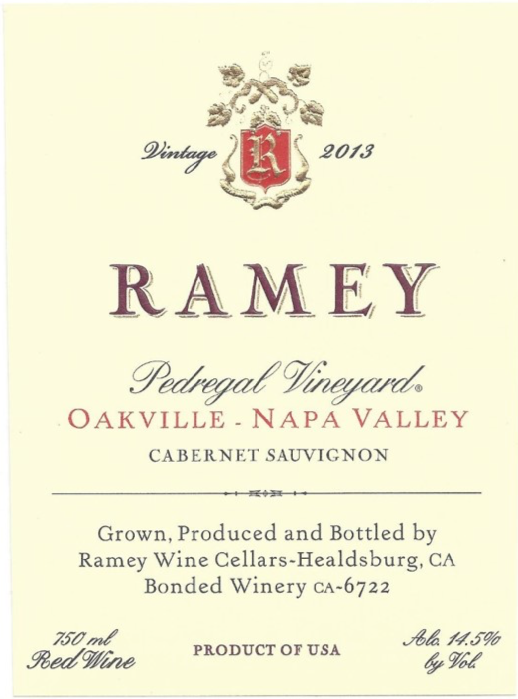 Single-Vineyard Designate - Ramey Pedregal Vineyard Cabernet Sauvignon